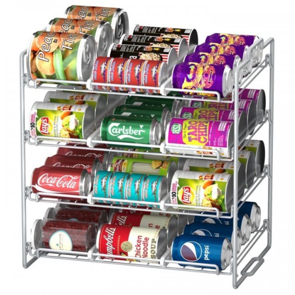 4 Tiers Stackable Can Rack Organizer, Wear-resista...