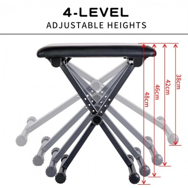 stusgo Keyboard Stand and Bench Pak，Double X Keyboard Stand Adjustable and Portable Digital Piano Stand with Locking Chain，Suitable for 61-key 88-key Racks