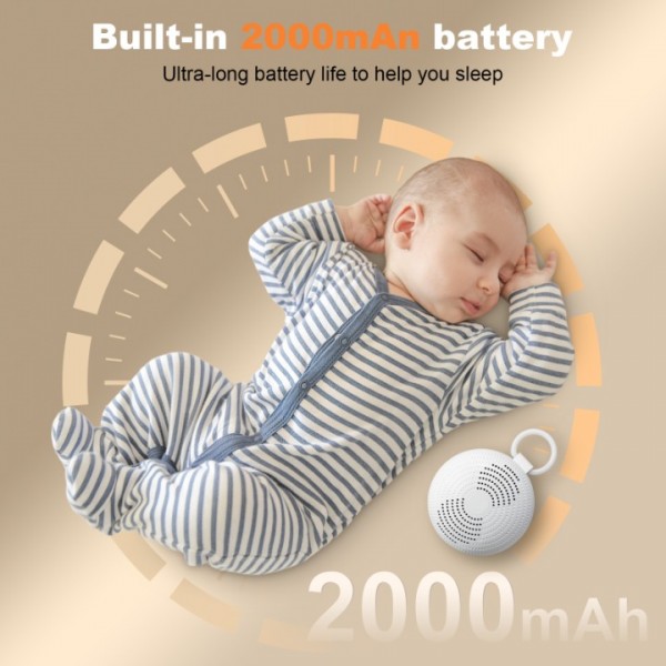 stusgo White Noise Machine - 24 Natural Soothing Sounds and 7 Color Night Light, Portable Sound Machine with 3 Timer Settings for Home, Travel and Fitness Use