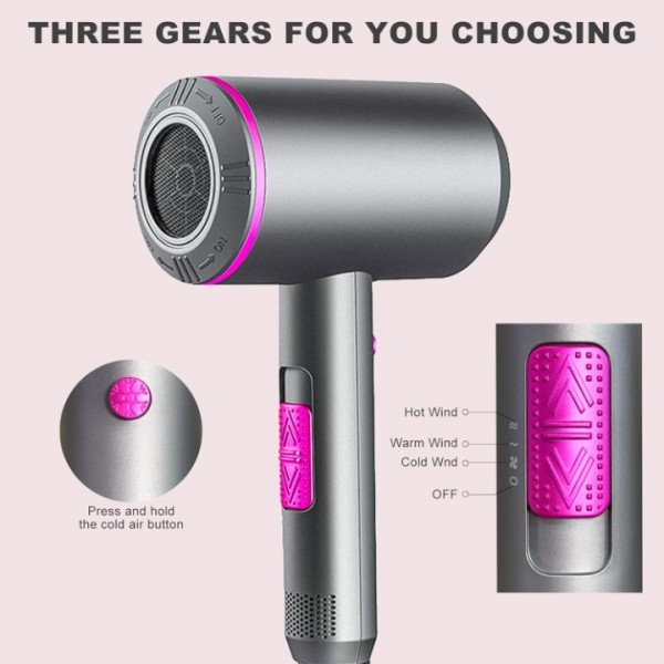 stusgo 2000W Ionic Hair Dryer,2 Speeds and 3 Heat Settings Blow Dryer with Diffuser and Concentrator,Performance AC Motor Fast Drying Professional No Damage Hair Dryer(Grey)