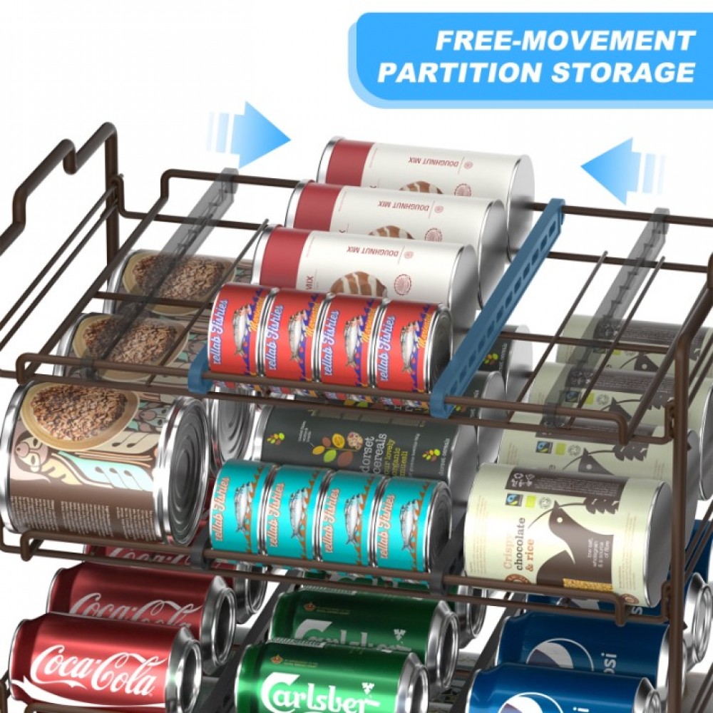 4 Tiers Stackable Can Rack Organizer, Wear-resistant Upgrade Beverage ...