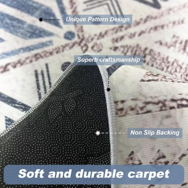 stusgo 160x230cm Vintage Carpet Mat for Bedroom Kitchen Living Room, Non-Slip Washable Rugs Vintage Carpet Mat Indoor Rugs Modern Soft Abstract Rugs Home Decor