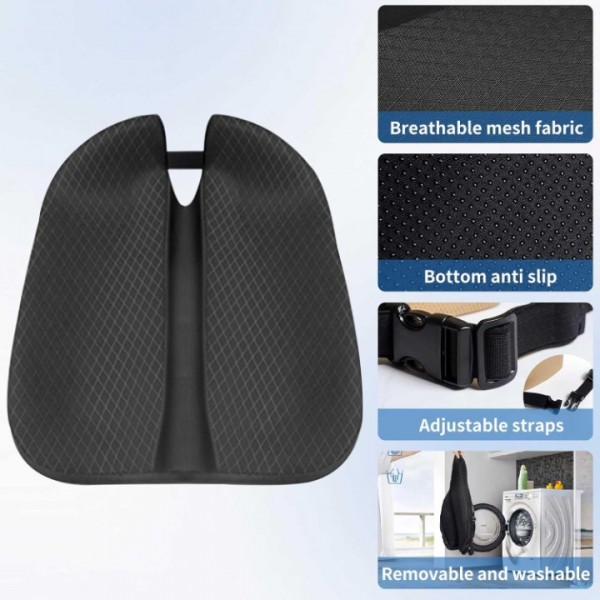 stusgo Donut Pillow for Tailbone Pain, Memory Foam Pain Relief Donut Seat Cushion, Hemorrhoid Pillows for Sitting, Donut Cushion for Postpartum Pregnancy, Back, Coccyx, Sciatica Support Pad, Black