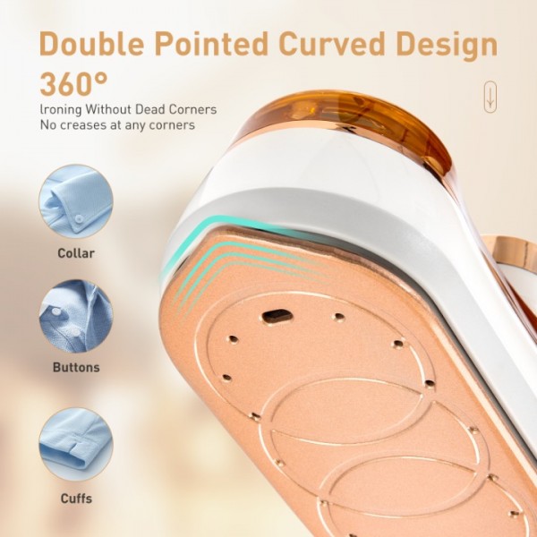 stusgo Garment Steamer Iron-1400W,2-IN-1 Mini Steamer for Clothes Travel Size for Clothes Steamer with LED Screen,Mini Iron for Clothes, Portable Ironing Machine for Home Appliance & Travel (white)