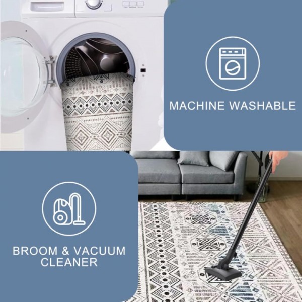 stusgo 160x230cm Vintage Carpet Mat for Bedroom Kitchen Living Room, Non-Slip Washable Rugs Vintage Carpet Mat Indoor Rugs Modern Soft Abstract Rugs Home Decor