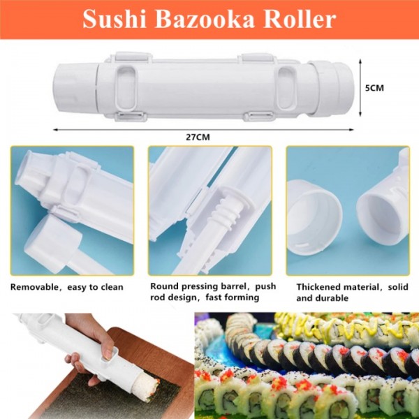 stusgo 27pcs Sushi Making Kits,DIY Sushi Makers Kit Tools for Beginners and Professionals Gift，sushi set with Bamboo Sushi Rolling Mat Set, sushi mold, Two-Compartment Spice Plate, Knife, Chopsticks