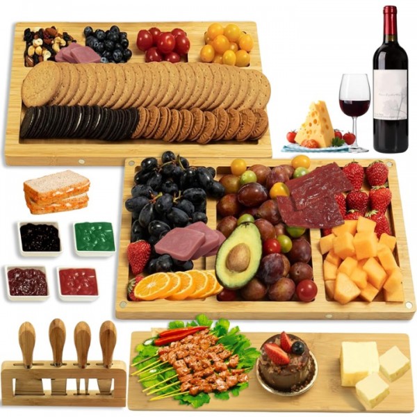 stusgo 3-in-1 Premium Cheese Board Gift Set - Char...