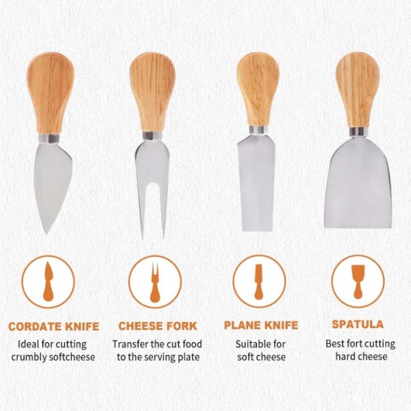 stusgo 3-in-1 Premium Cheese Board Gift Set - Charcuterie Board and Knife Set Comes with Mixing Bowl, Knife Set, Perfect for Wedding Reception, Housewarming, Party Gathering Gift