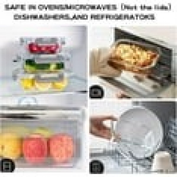 stusgo 20 Pack Glass Food Storage Containers with lids, Airtight Leak Glass Meal Prep Glass Containers, Lunch Glass Containers, BPA Free，Reusable for Kitchen Organization (10Pcs Grey)