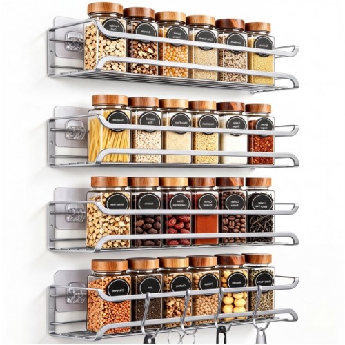 stusgo 4-Tier Spice Rack Organizer for Cabinet Doo...