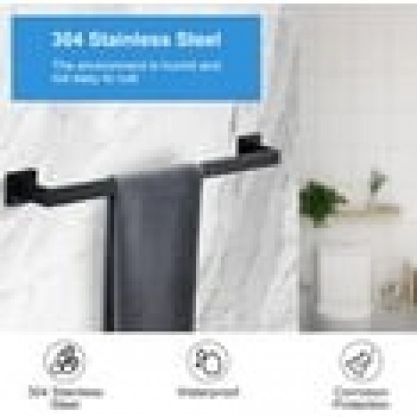 Stusgo 10-Piece Square Bathroom Hardware Set（Matte Black）
