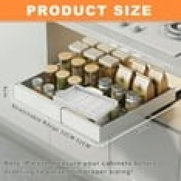 stusgo 2 Pcs Expandable Pull out Cabinet Organizer, Adjustable Slide out Drawers(12.6-20.5in)