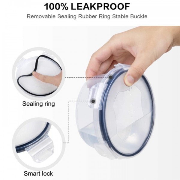 stusgo 22 Pack Food Storage Container Set, Lunch Boxes with Leak Proof Lids Airtight,BPA-Free Clear Plastic Storage Containers for Home & Kitchen Organization with Labels & Pen