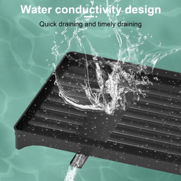 stusgo Foldable Over The Sink Dish Drying Rack with Drainage,Stainless Steel Large Multifunctional Dish Racks,Rustproof Dish Rack for Kitchen Counter Organization 2 Tier Black