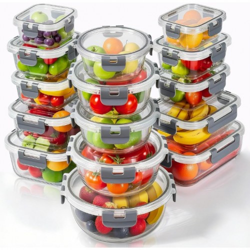 stusgo 30 Pas Glass Storage Containers with Lids, ...