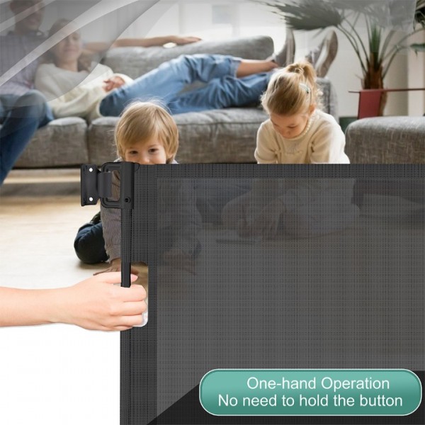 stusgo Durable Portable fence black Mesh Baby Gate/ Dog Gate, Extra Wide Safety Gates 35" Tall, Extends up to 118" for Doorways, Stairs, Hallways, Banisters Indoor and Outdoor