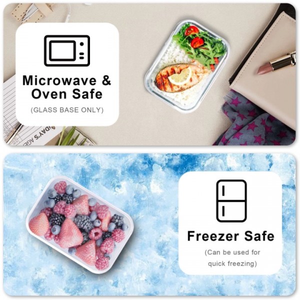 stusgo 24 Pcs Glass Storage Containers with Lids, Reusable for Kitchen Organization (12Pcs Black)