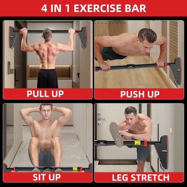 stusgo Pull up Bar for Doorway,Home Indoor Chin Up Bar with No Screws, No Punching Adjustable Width Pull up Bar[76-95cm], Maximum Load Capacity 250kg.