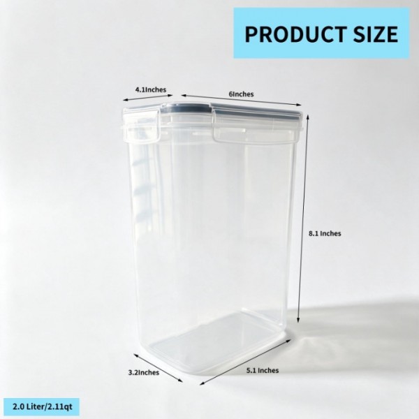 stusgo 9 Pcs 2L Airtight Food Storage Containers Set with Lids, Includes Spoons, Labels and a Pen