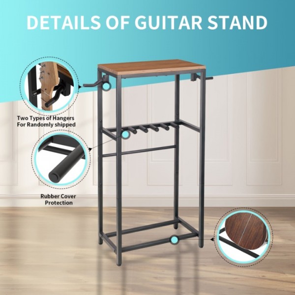 stusgo Multi Guitar Rack,Multi Instrument Guitar Stand for 7 Guitars,Guitars Display Rack with 2 Guitar Holders for Home,Stage,Studio, Black