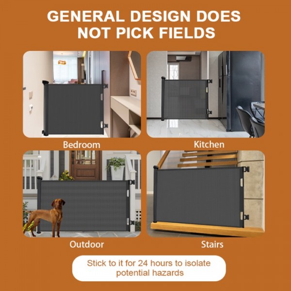 stusgo Durable Portable fence black Mesh Baby Gate/ Dog Gate, Extra Wide Safety Gates 35" Tall, Extends up to 118" for Doorways, Stairs, Hallways, Banisters Indoor and Outdoor