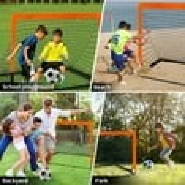 stusgo Kids Soccer Goals for Backyard Set, 2 Pack Pop Up Soccer Goal with Soccer Nets, 4x3 FT Soccer Goals, Includes Soccer Ball, Agility Ladder, Cones & Carry Bag, Perfect for Youth Outdoor Sports