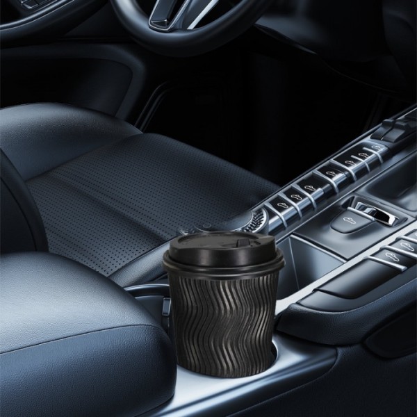 stusgo 12oz Paper Cups,100 Pcs Disposable Paper Coffee Cups with Lids,Hot Drinks, Cold Drinks, Juice Tea，Ideal for Home, Parties, Weddings（12oz，100 Pack，Black）