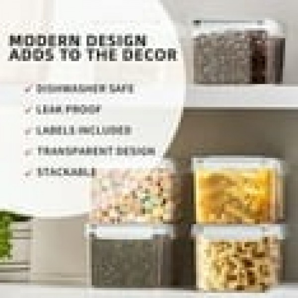 stusgo 3.2L/113OZ Pasta Containers, 4 Pcs Plastic Spaghetti Container for Long Noodles with Labelling Paper, Measuring Spoons、Pen