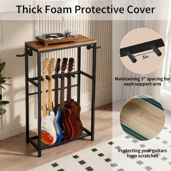 stusgo Multi Guitar Rack,Multi Instrument Guitar Stand for 7 Guitars,Guitars Display Rack with 2 Guitar Holders for Home,Stage,Studio, Black