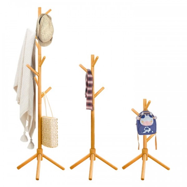 Coat Rack Freestanding,Wooden Coat Tree with 8 Hoo...
