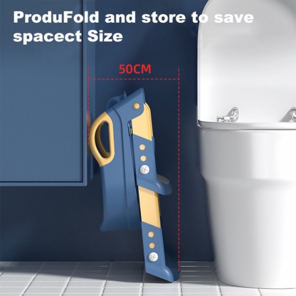 stusgo Potty Training Seat with Step Stool Ladder, Potty Training Toilet for Kids Boys Girls,Comfortable Safe Potty Seat with Anti-Slip Pads Folding Ladder(Blue)