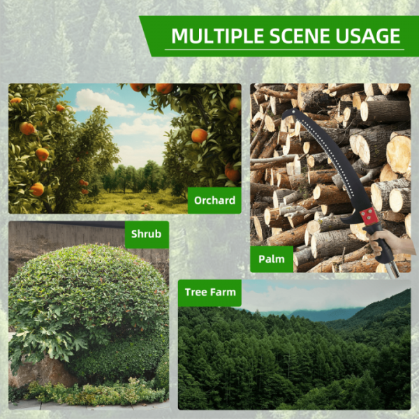 Pole Trimmer for Tree Trimming – 7.3–30 ft Long Tree Trimmer Pole Saw with Sharp Steel Blade and Pruner, Extendable Pole Saw with Lightweight 9 Fiberglass Handles, for Garden and High-Branch Cutting