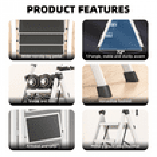 stusgo 6 Step Ladder Folding Step Stool with Tool Holder for Easy Use-White