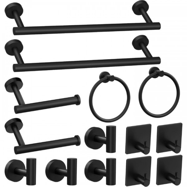 14-Piece, Stainless Steel Bathroom Hardware Set Ma...