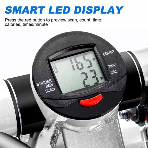 stusgo Stepper for Exercise, Portable Mini Stair Stepper with Digital Display, Stepper with Resistance Bands for Exercise, Suitable Up and Down Swing Twist for Home, Office, Outdoor White