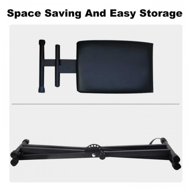 stusgo Keyboard Bench, Adjustable Black Piano Benches, Keyboard Chair, 3-Level Lifting Piano Stool