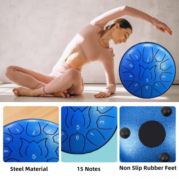 stusgo Steel Tounge Drum 6 Inch 11 Notes,Handpan Drum for Kids & Adults for Outdoor & Indoor Use