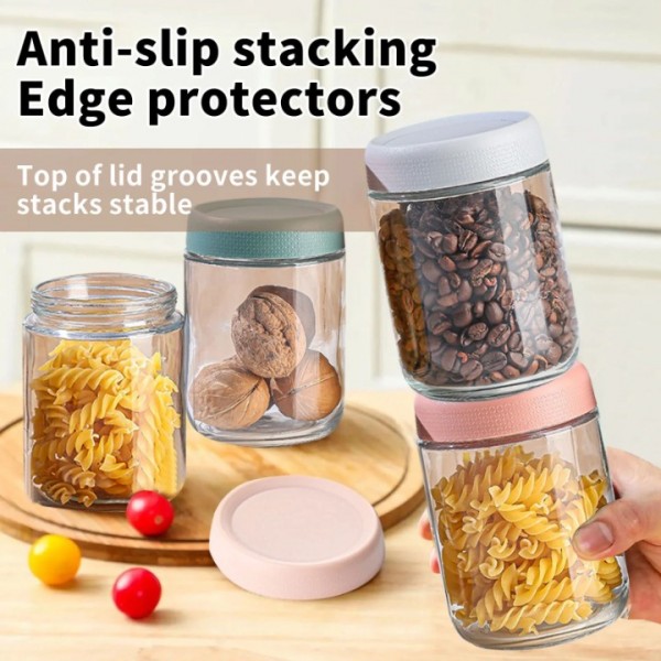 stusgo 6 Pack 24 Oz Glass Overnight Oats Containers with Lids, Glass Overnight Oats Jars