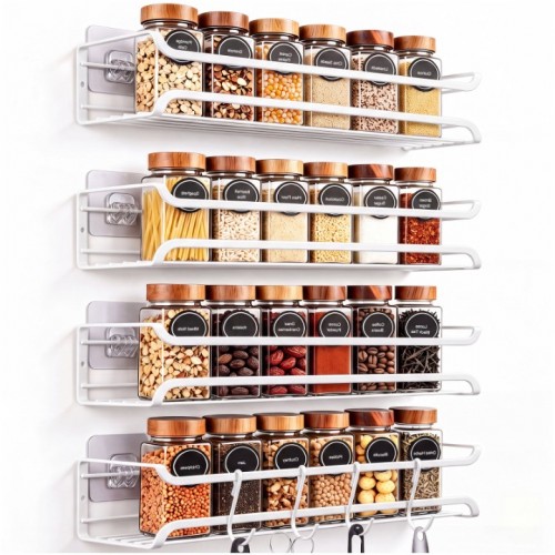 stusgo 4-Tier Spice Rack Organizer for Cabinet Doo...