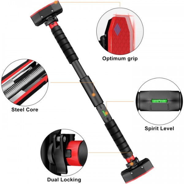 stusgo Pull Up Bar for Doorway, Home Indoor Chin Up Bar with No Screws, No Punching Adjustable Width Pull Up Bar[69-92cm], Strength Training Equipment Pullup Bar for Home Gym Upper Body Workout