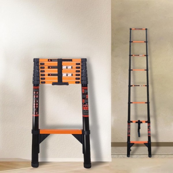 stusgo 10.2FT Telescoping Ladders, 3.1M Carbon Ste...