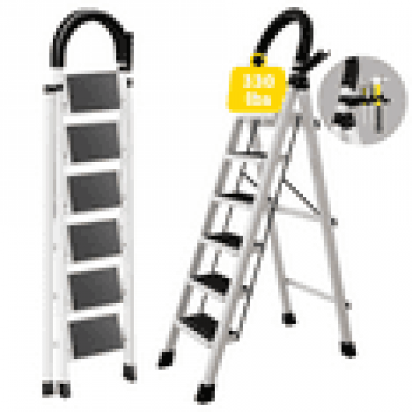 stusgo 6 Step Ladder Folding Step Stool with Tool ...