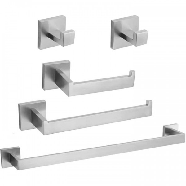 5-Piece Bathroom Hardware Set Square