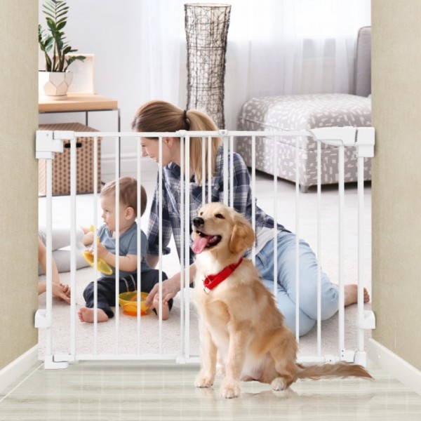 stusgo 29.33-43.9" Adjustable Width Baby Gate for Babies, Elders and Pets,Height 29.1 In , White