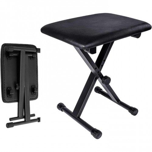 stusgo Keyboard Bench, Adjustable Black Piano Benc...