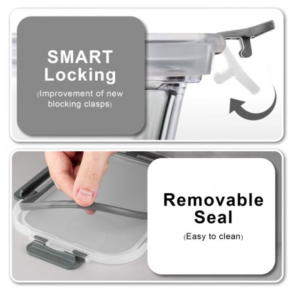 stusgo 24 Pcs Glass Storage Containers with Lids, Reusable for Kitchen Organization (12Pcs Black)