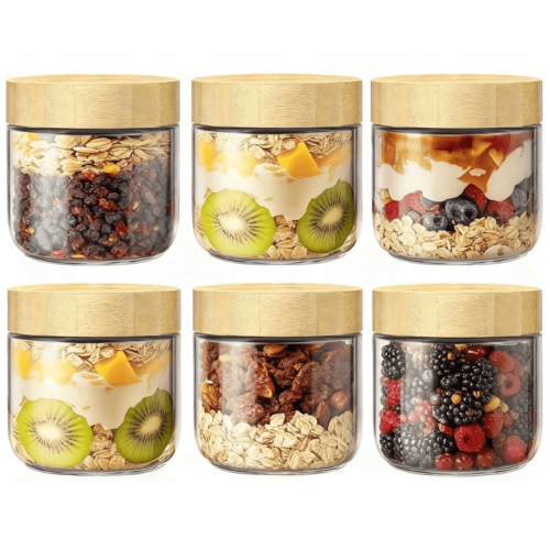 stusgo 4 Pack 10 Oz Glass Overnight Oats Container...