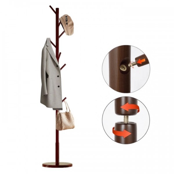 stusgo Coat Rack Freestanding,Wood Coat Tree with ...