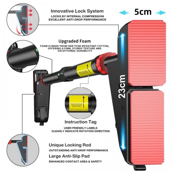 stusgo Pull up Bar for Doorway,Home Indoor Chin Up Bar with No Screws, No Punching Adjustable Width Pull up Bar[76-95cm], Maximum Load Capacity 250kg.