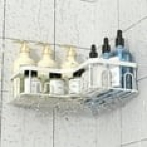 stusgo 3 Pack Corner Shower Caddy, Stainless Steel Adhesive Shower Organizer Corner Shower Shelves for Bathroom Storage(White)